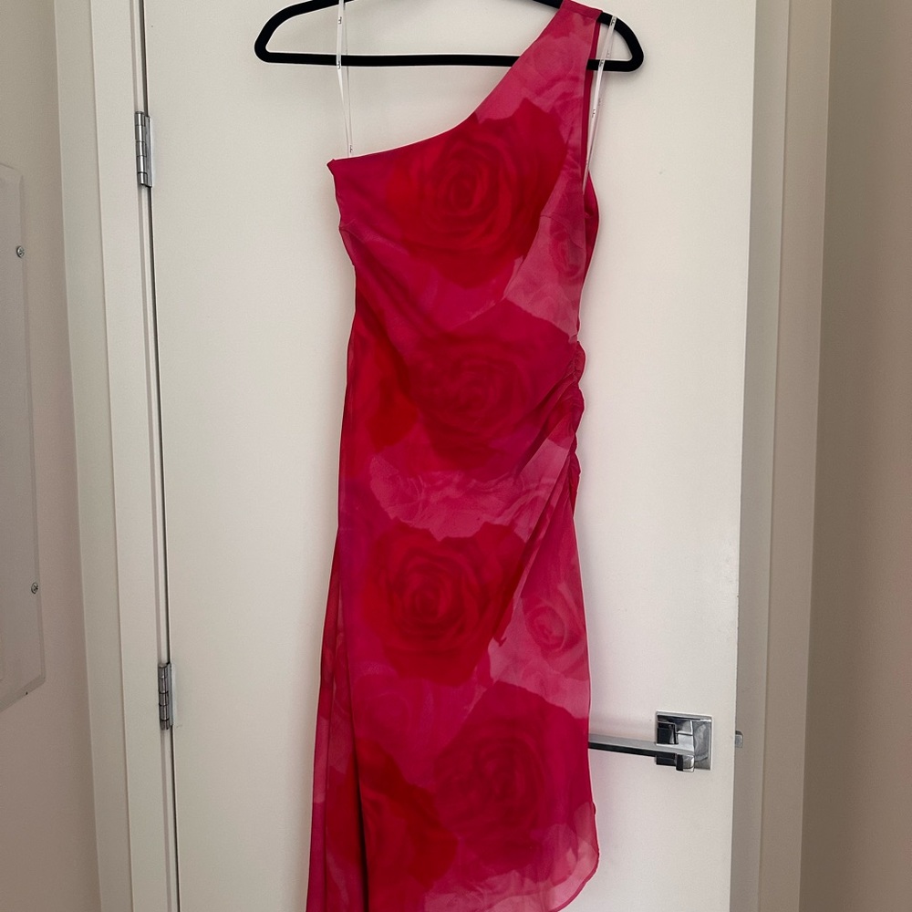 Lulu's One-Shoulder Pink Dress